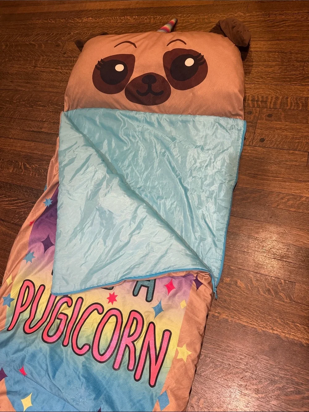Justice Dream Like a Pugicorn Kids Sleeping Bag like new!